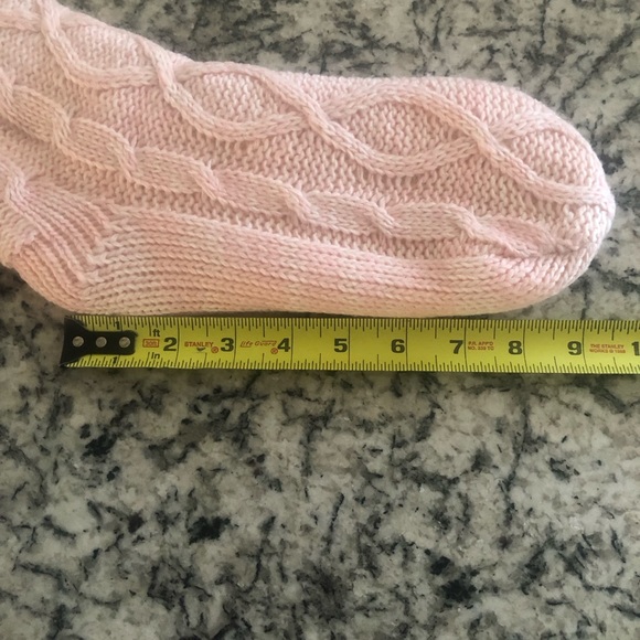 Jane and Bleecker Ballet Pink Fleece Lined Slipper Socks  Size 9-10 EUC - Picture 6 of 10